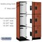 Salsbury Industries Wardrobe Locker, 45" W, 18" D, 76" H, (3) Wide, (9) Openings, Cherry 23368CHE - alternate 3